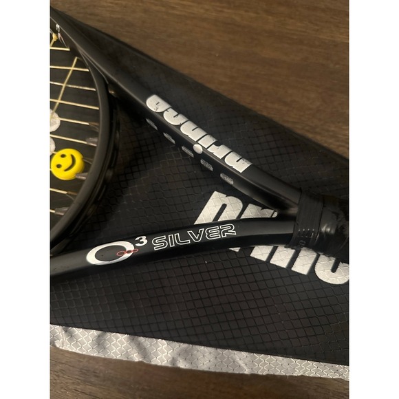 PRINCE O3 SILVER Tennis Racquet OS 118 sq. in. grip 4 1/4 Grip and Case - Picture 2 of 11